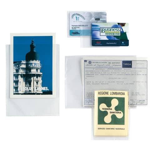 Buste a U Sei Rota Soft PP liscio - alto spessore trasparente - formato interno 11x21 cm Conf. 100 pezzi - 651121